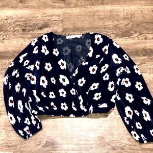 Floral wrapped style shirt